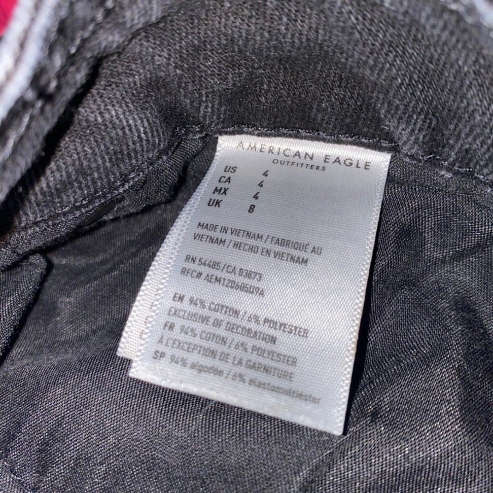 American Eagle Black Button Front Jean Skirt, size 4, light wear - Picture 4 of 4
